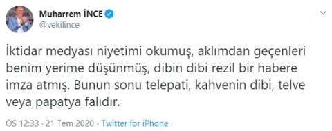 Gazetecilik ahlakı yerlerde: Sabah gazetesi Muharrem İnce&#039;nin &#039;atmadığı&#039; tweeti haber yaptı