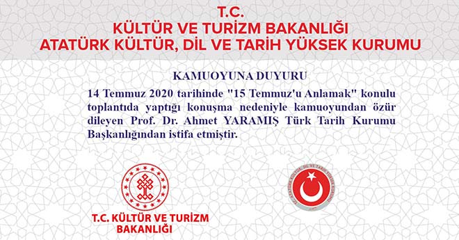 Türk Tarih Kurumu Başkanı Ahmet Yaramış istifa etti