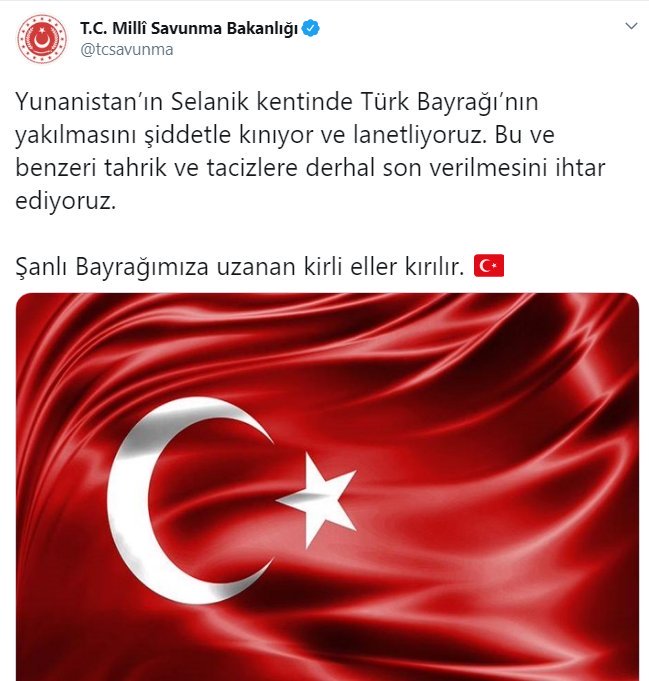 Milli Savunma Bakanlığı&#039;dan zehir zemberek açıklama: Türk bayrağına uzanan kirli eller kırılır