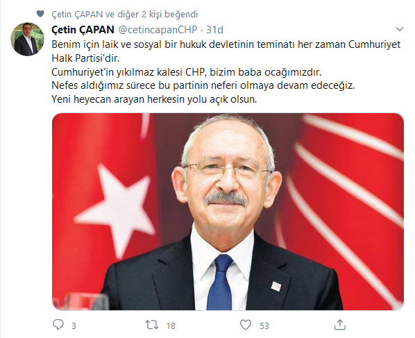 CHP&#039;li Çapan: Biz CHP’nin neferiyiz...