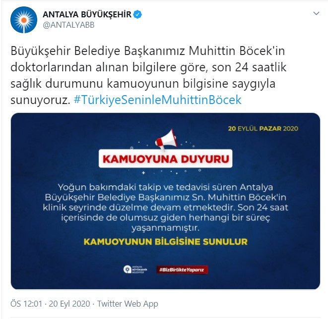 Muhittin Böcek&#039;in sağlık durumuyla ilgili yeni açıklama