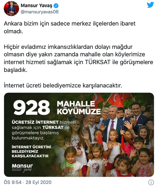 Mansur Yavaş interneti olmayan öğrenciler için harekete geçti