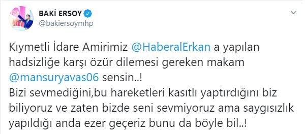 MHP&#039;li vekil Haberal&#039;ı savunmak için Mansur Yavaş&#039;ı tehdit etti!