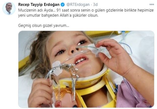 Ayda&#039; ya  siyasilerden geçmiş olsun mesajı