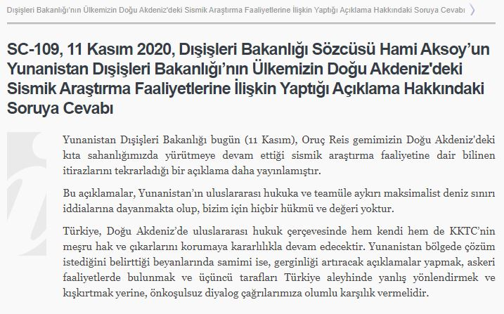 Bakanlık&#039;tan Yunanistan&#039;a sert cevap: &quot;Kışkırtmayın!&quot;