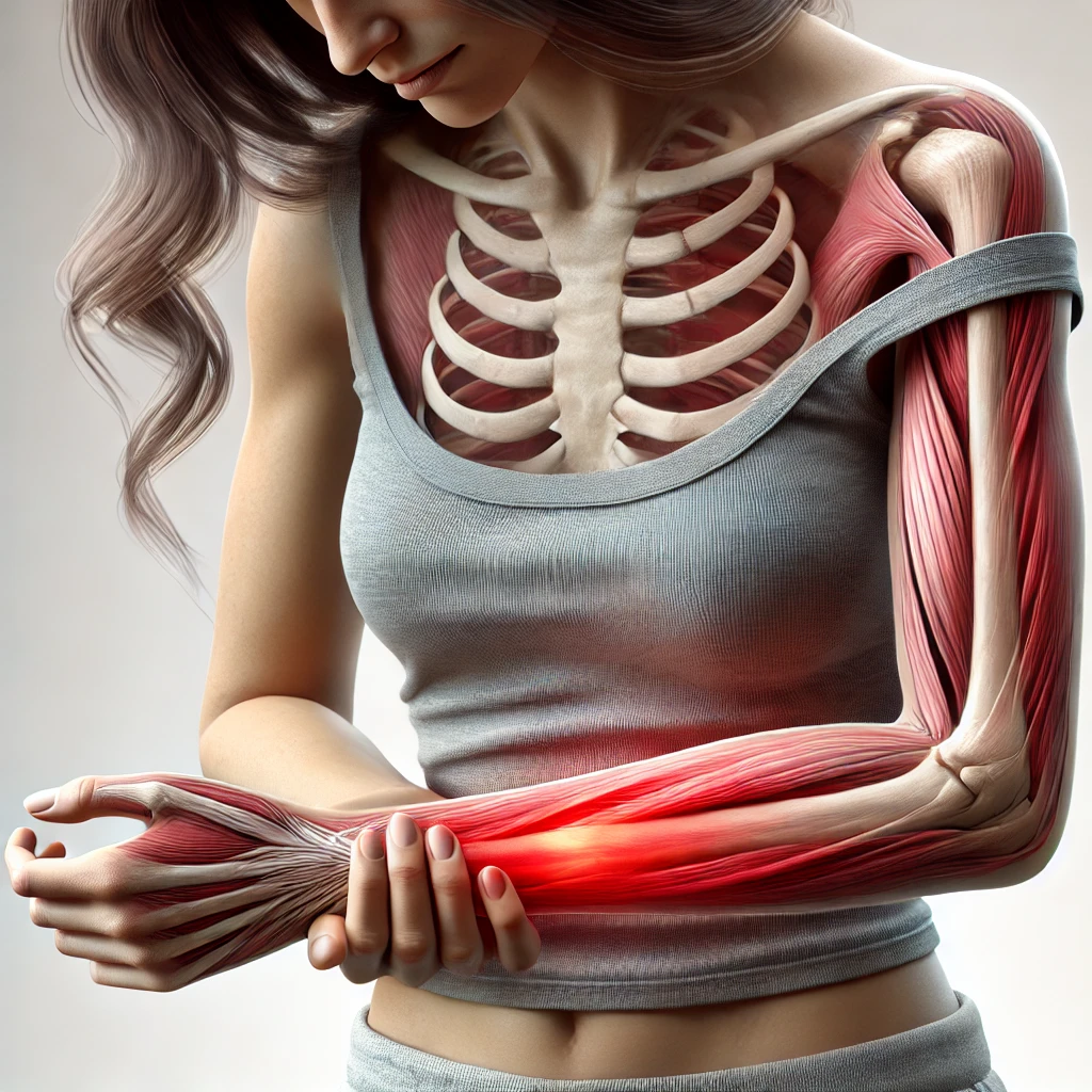 dalle-2024-12-03-16-24-02-a-realistic-medical-illustration-of-a-person-experiencing-arm-pain-with-the-focus-on-the-affected-arm-highlighted-in-red-to-indicate-pain-the-illust.webp