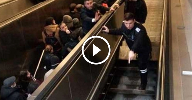 Maslak metrosunda yürüyen merdiven çöktü!