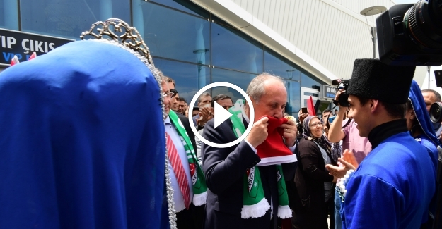 Muharrem İnce'ye Kars'ta Türk Bayrakları ve marşlarla coşkulu karşılama