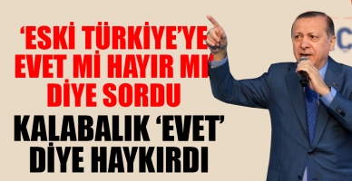 Erdoğan, 'Eski Türkiye'ye evet mi hayır mı?' diye sordu... Kalabalık 'evet' dedi