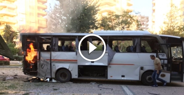 Mersin'de polis servisine bombalı saldırı!